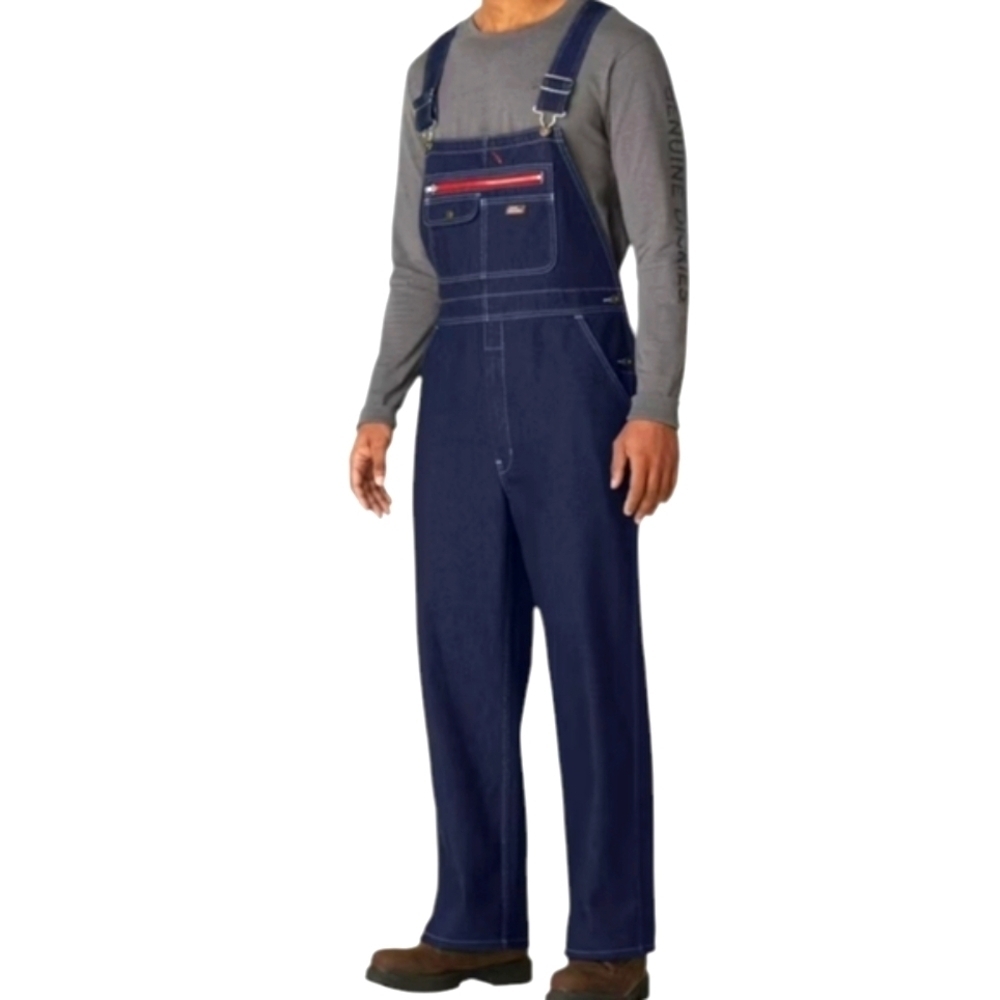 Dickies denim Blue bib overalls Relaxed Fit Front Pockets Farmer Ranchersz L